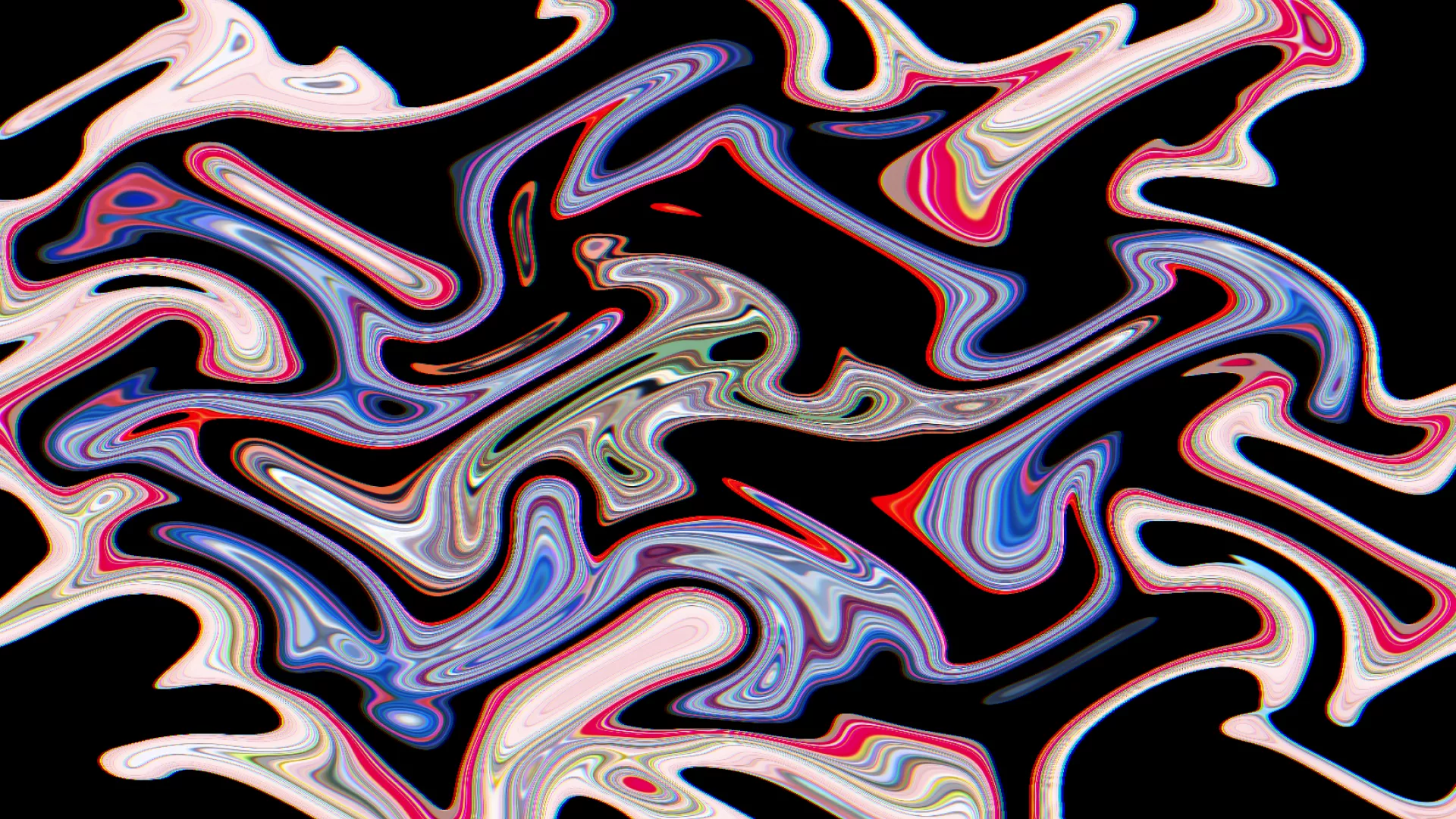 Iteration of the distorted UV pattern with different images gnerating different patter and colors. In the case, I've tried a highly saturated and colored blend of images