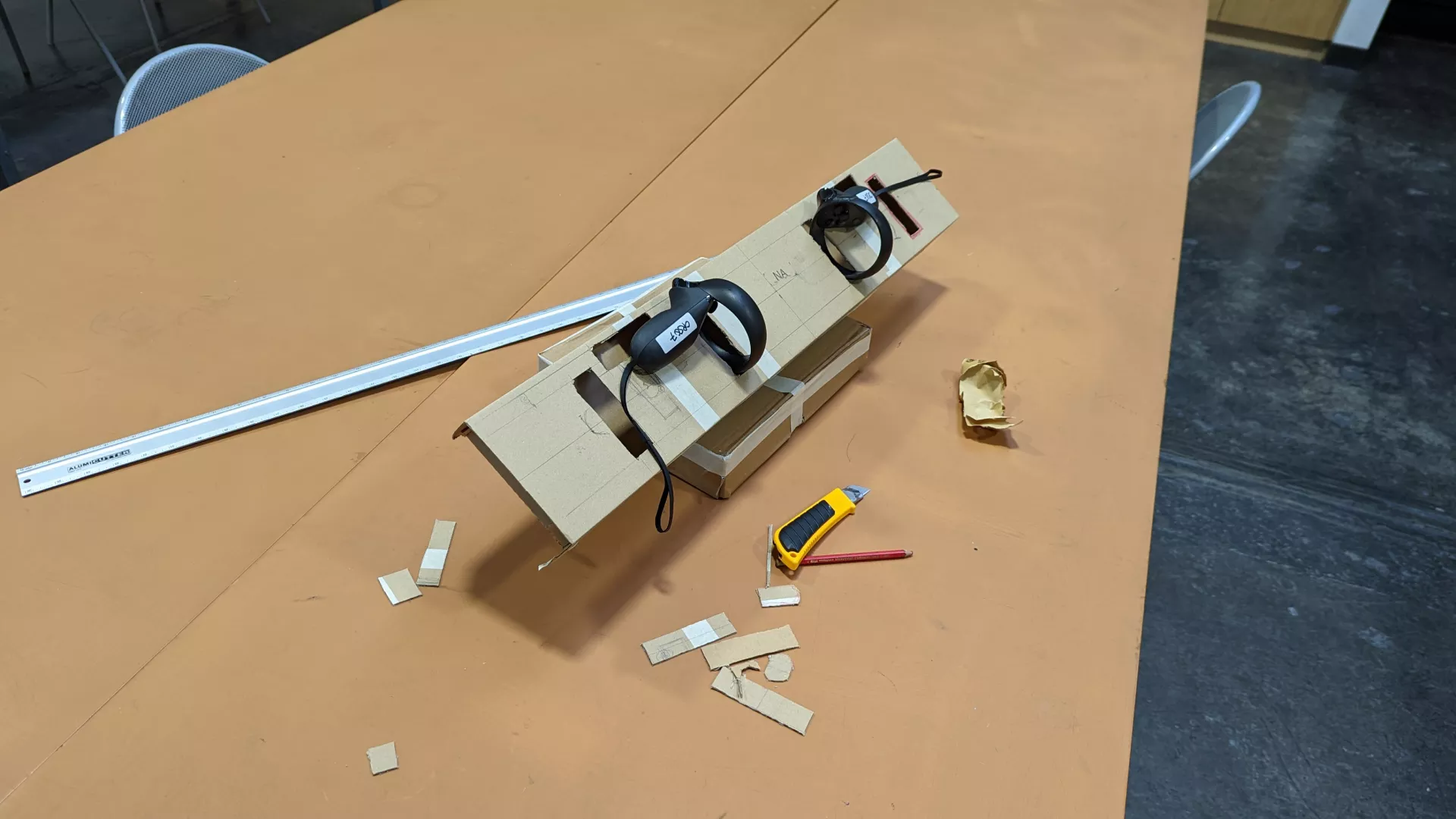 A image showing the making of the first version prototype