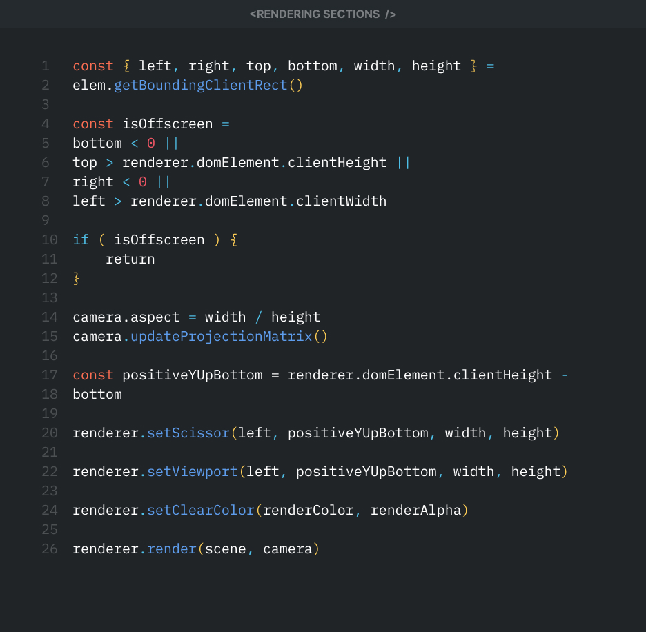 A code snippet showing the slicing code to tell the canvas to check for render target and render the corrisponding scene