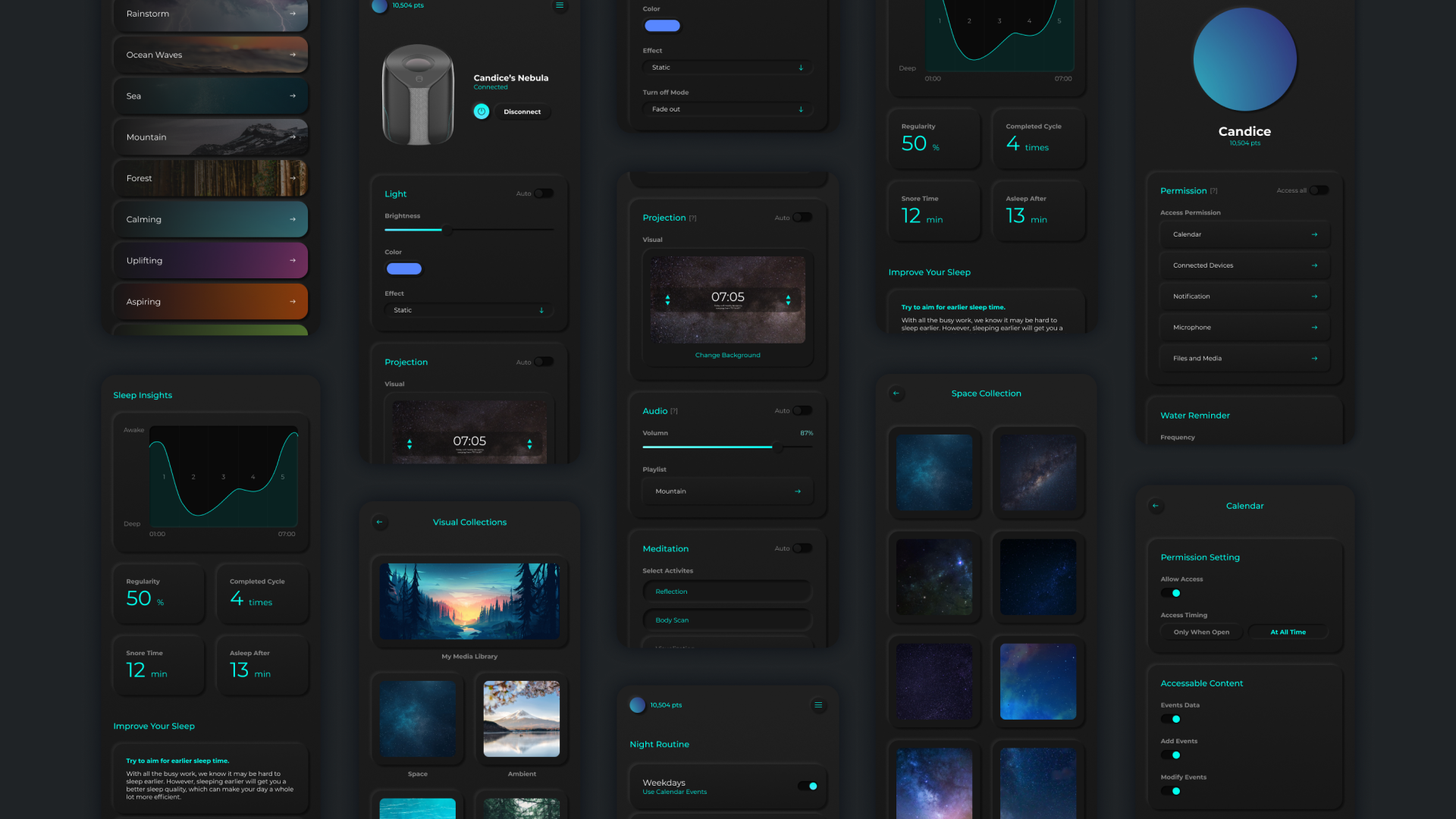 A collage of the final app interface design