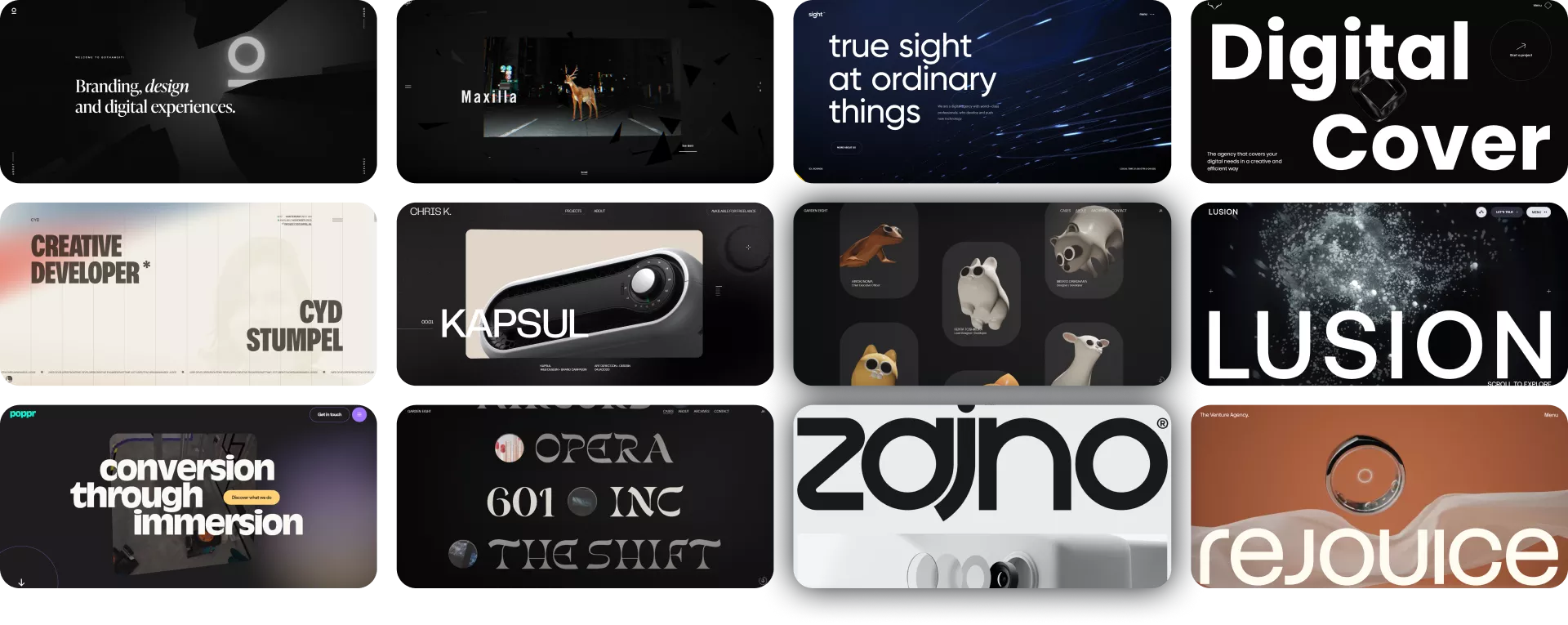 A collage of all the referenced screenshots from other people's websites